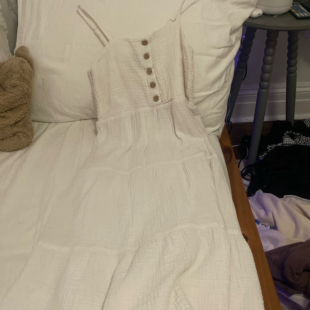 Kids White Tank Ankle Dress
